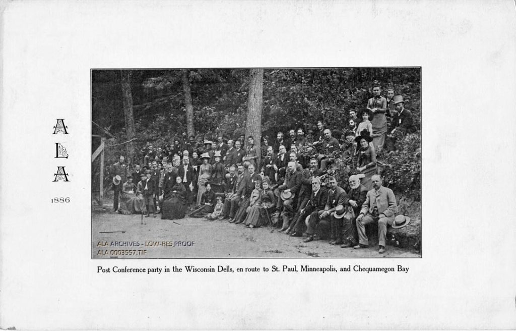 Group gathered in the woods.
