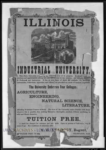 an announcement used to publicize the Illinois Industrial University