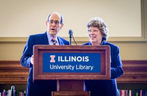 Steve and Megan Shebik give remarks