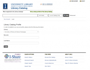 Screenshot of creating a Library Catalog Profile.