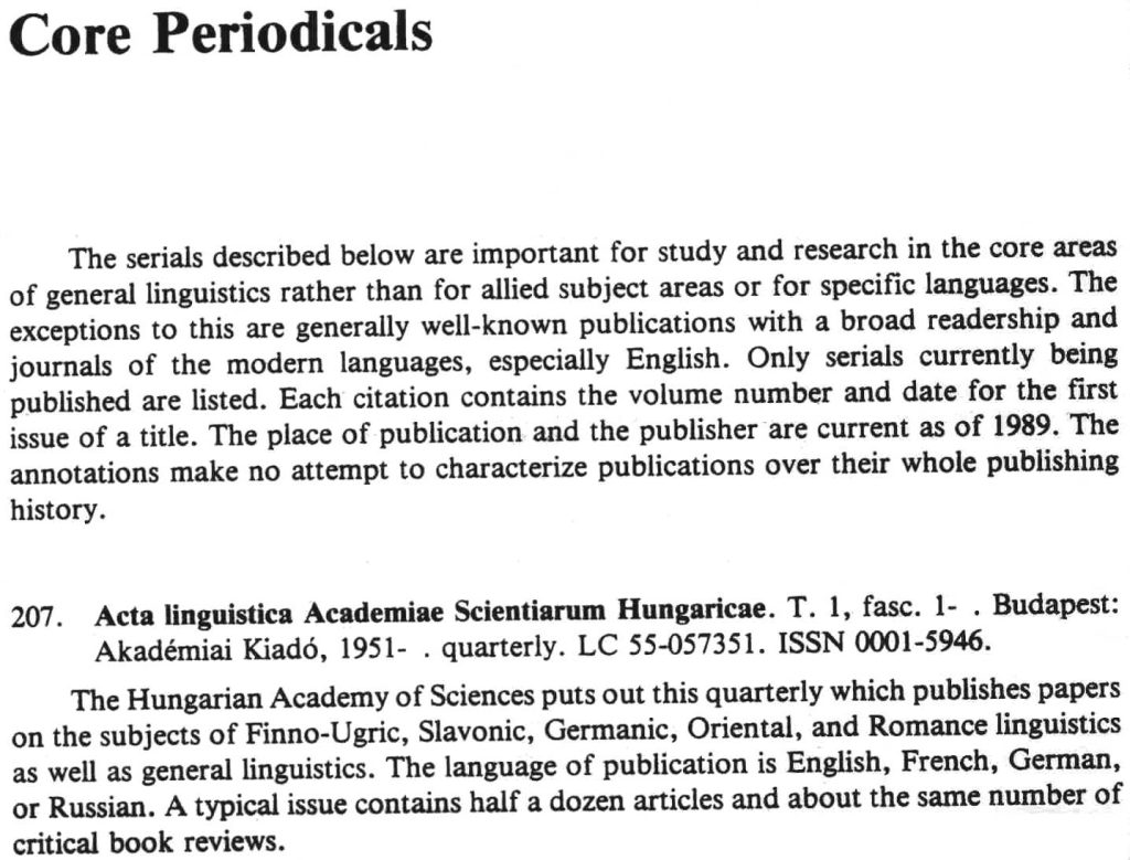 A guide to the reference literature entry