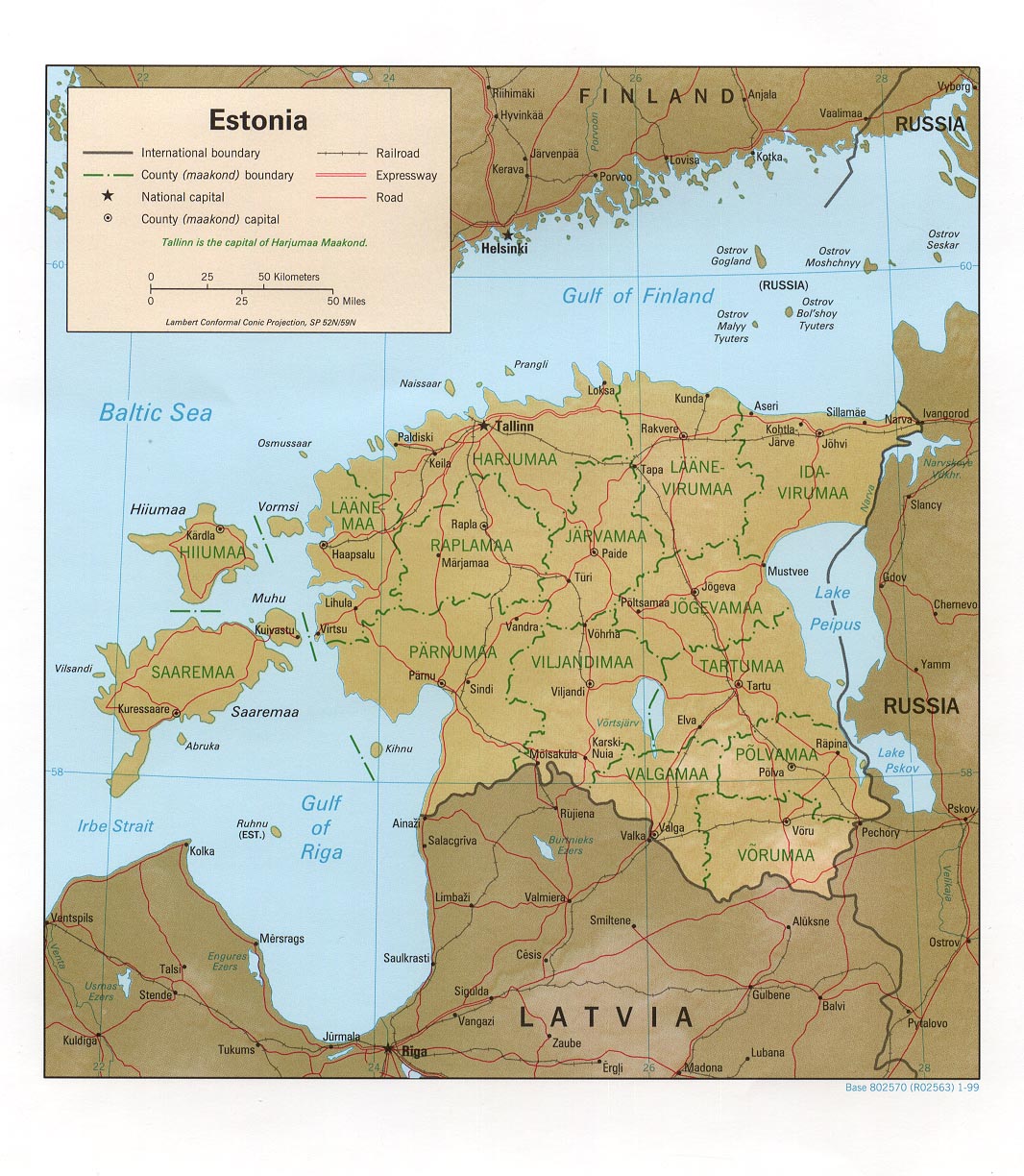 Detailed map of Estonia