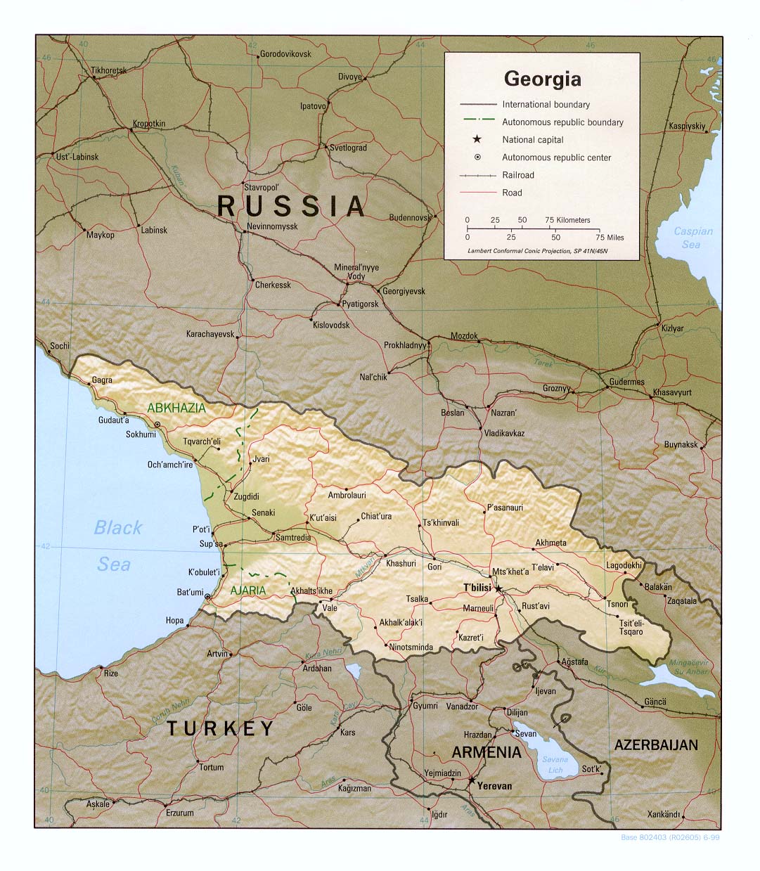 Detailed map of Georgia