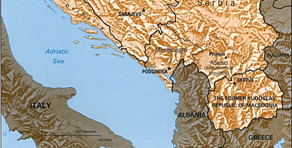 Detailed map of Yugoslavia