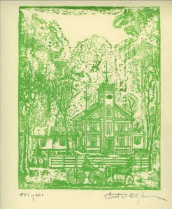 The Residence of Prof. J.B. Turner Woodblock print