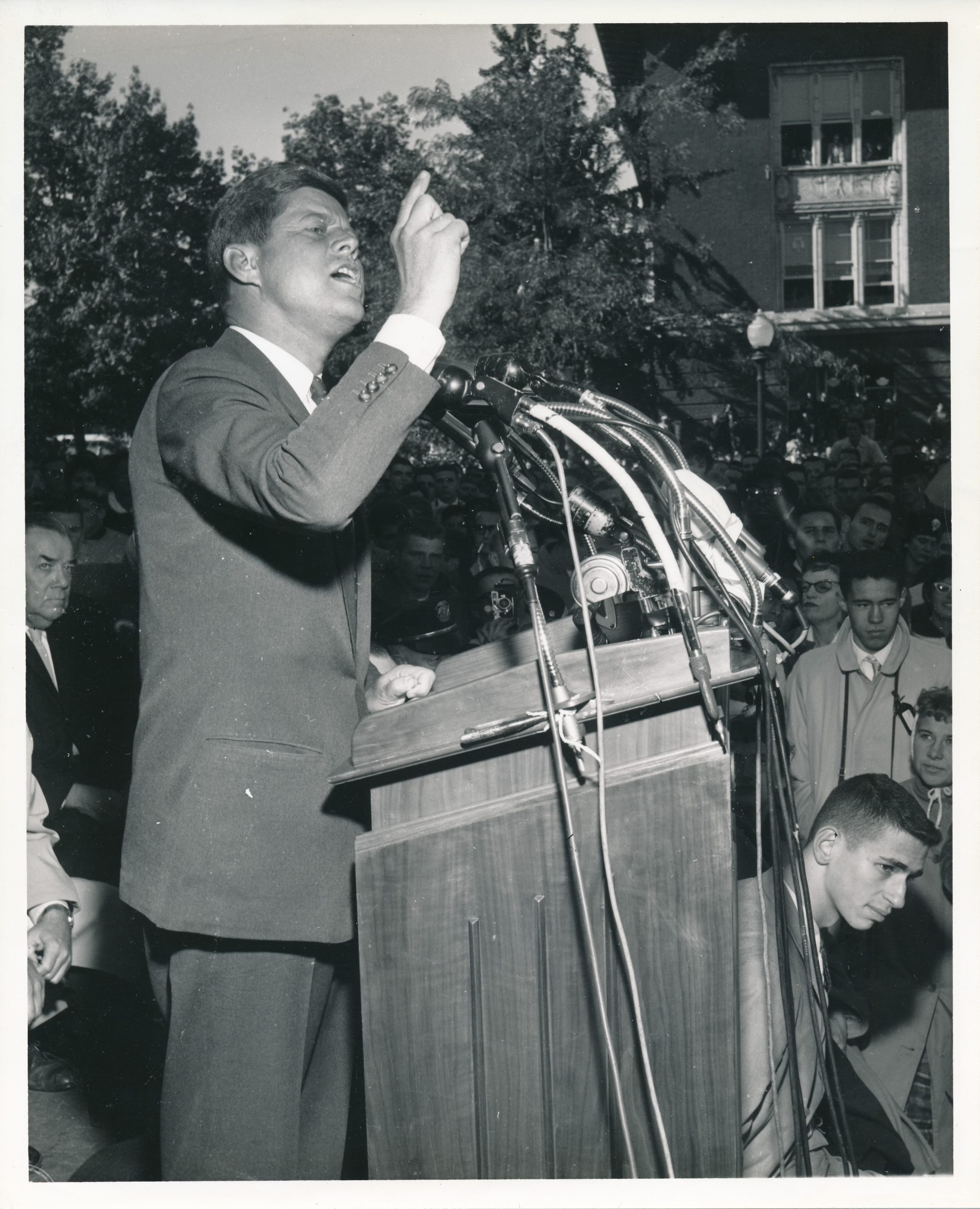 Kennedy spoke passionately, accentuating his words with hand gestures.