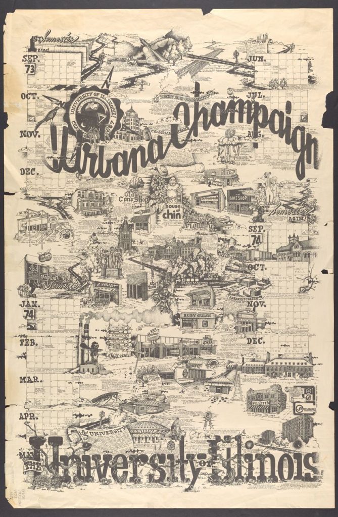 Urbana-Champaign, University of Illinois old map