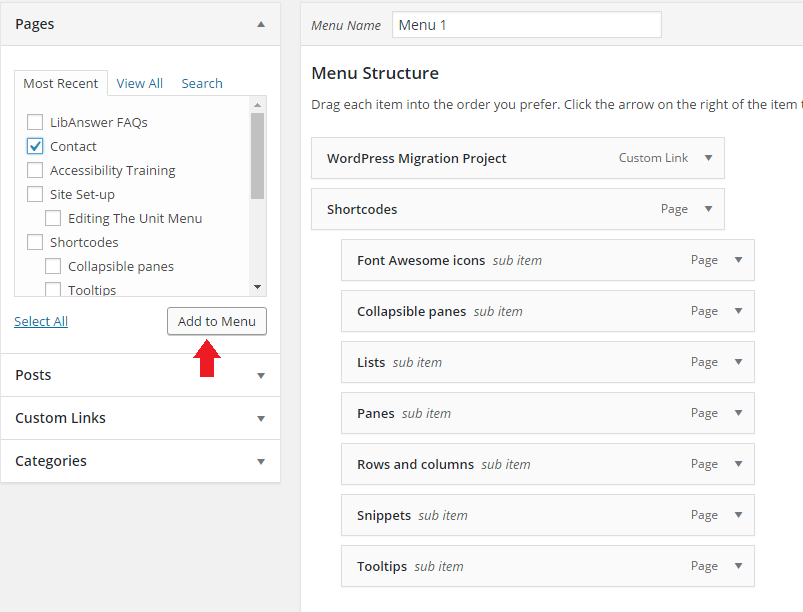 Fig. 3: Adding menu items